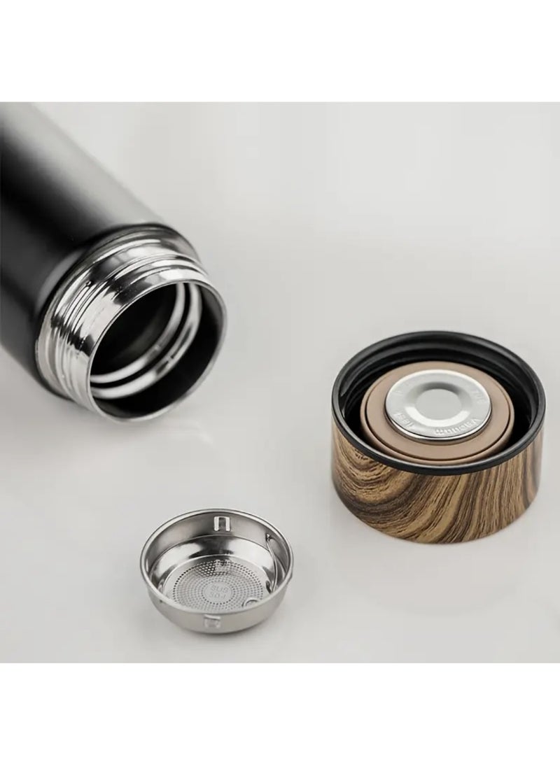 Arabic Coffee Thermos with 2 Cups Set,Coffee Travel Mug Spill Proof with Lid, Vacuum Thermal Cup Leakproof 500ML- Gift Box Included(Black) - Image 2